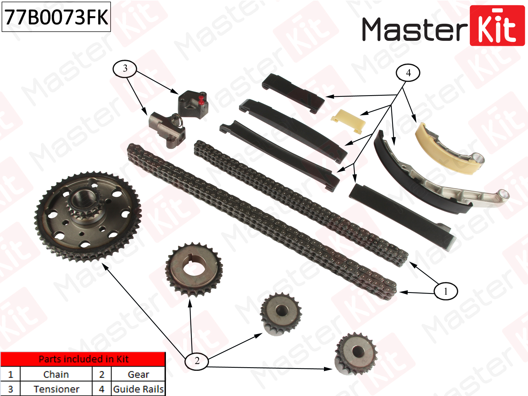Комплект цепи ГРМ - Master KiT 77B0073FK