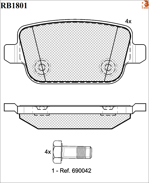 Колодки тормозные дисковые | перед | - R brake RB1801
