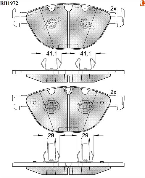 Колодки тормозные дисковые - R brake RB1972