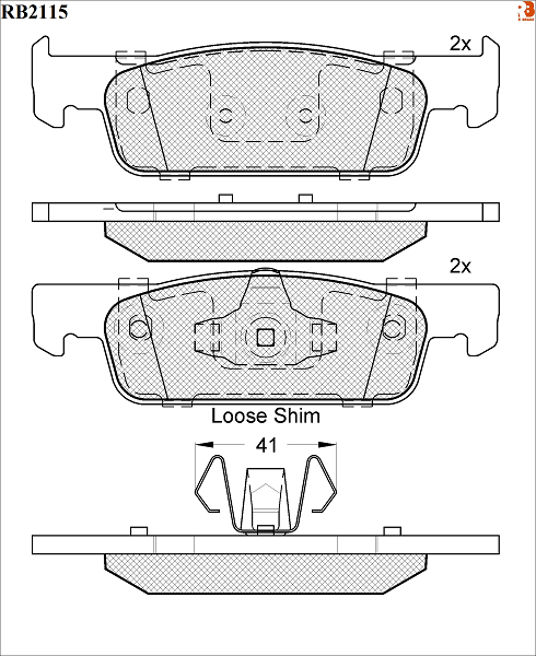Колодки тормозные дисковые | перед | - R brake RB2115
