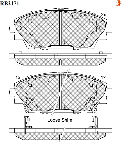 Колодки тормозные дисковые | перед | - R brake RB2171
