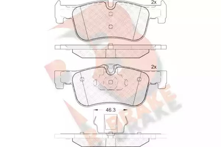 Колодки тормозные дисковые | перед | - R brake RB2063