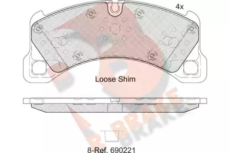 Колодки тормозные дисковые | перед | - R brake RB2206