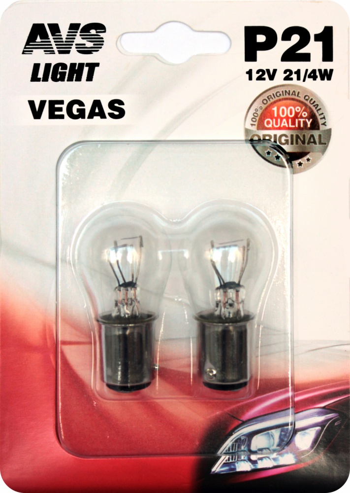 Лампа 12В 21Вт 1-контактная 2 шт. блистер Vegas AVS - AVS A78472S