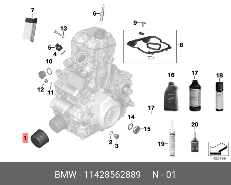 Масляный фильтр - BMW 11428562889