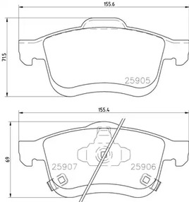 Колодки тормозные дисковые передние fiat 500l (199) 09/12-> | перед | - Brembo P23167