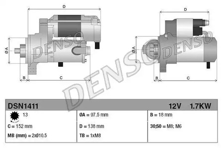 Стартер - Denso DSN1411