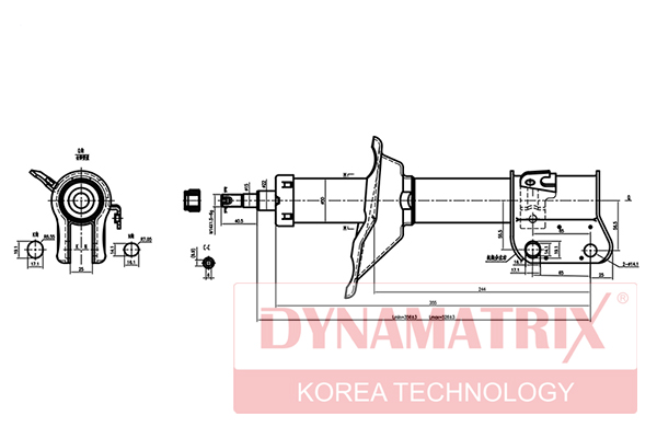 Амортизатор подвески газонаполненный | перед лев | - DYNAMATRIX DSA334274