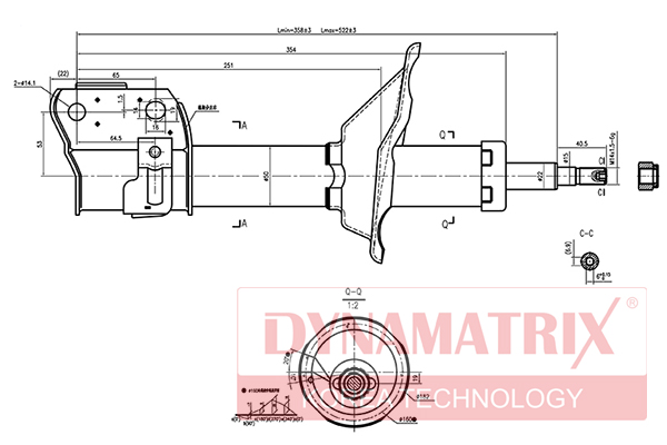 Амортизатор подвески газонаполненный DYNAMATRIX                DSA334300