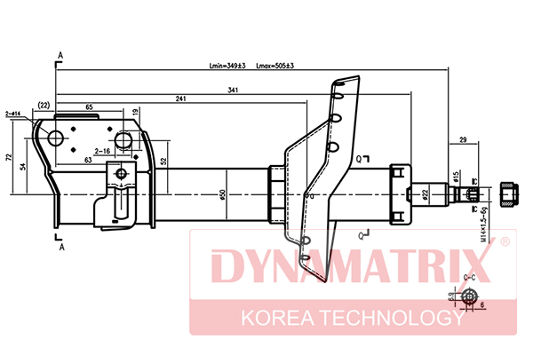 Амортизатор подвески газонаполненный DYNAMATRIX                DSA334372