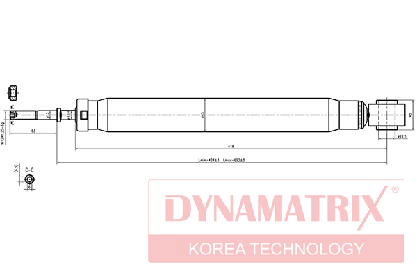 Амортизатор подвески газонаполненный DYNAMATRIX                DSA344480