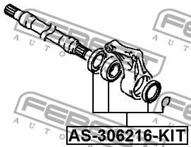 Подшипник шариковый передней полуоси ремкомплект 30x62x16 перед прав лев Febest AS-306216-KIT Митсубиси Крайслер Додж 6567₽