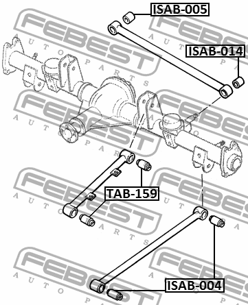 Сайлентблок задней поперечной тяги зад прав лев Febest ISAB-014 OPEL FRONTERA B 639₽