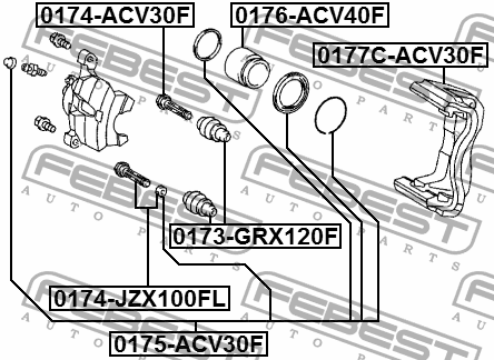 Скоба переднего тормозного суппорта перед прав лев Febest 0177C-ACV30F 6628₽