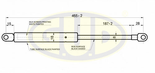 Амортизатор капота audi 100 (a4, C3) 04/85-12/90 3 - GUD GGS010111