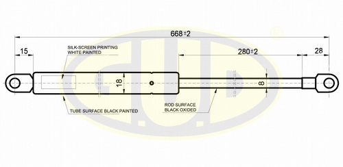 Амортизатор капота audi 80, 80 quatro (8c,b4), 80 - GUD GGS010109