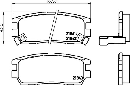 Колодки тормозные задние дисковые к-кт | зад | - Hella 8DB355027331