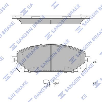 Колодки тормозные передние - Sangsin SP4008