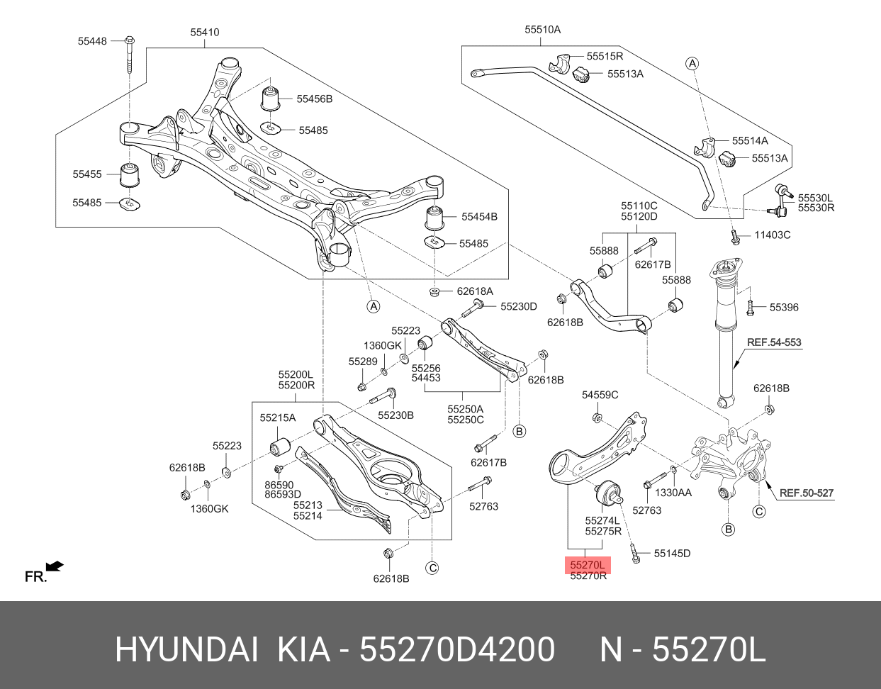 Рычаг подвески Optima18- - Hyundai/Kia 55270D4200