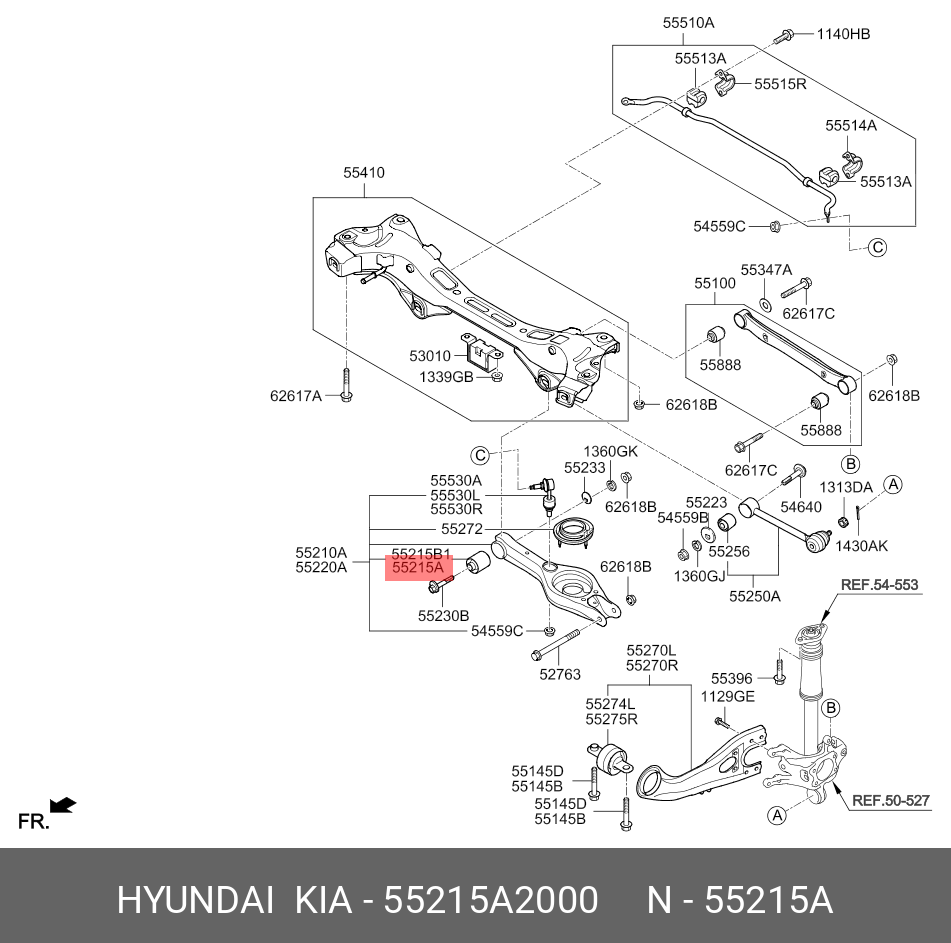 Сайлентблок заднего пеперечного рычага | зад | - Hyundai/Kia 55215A2000