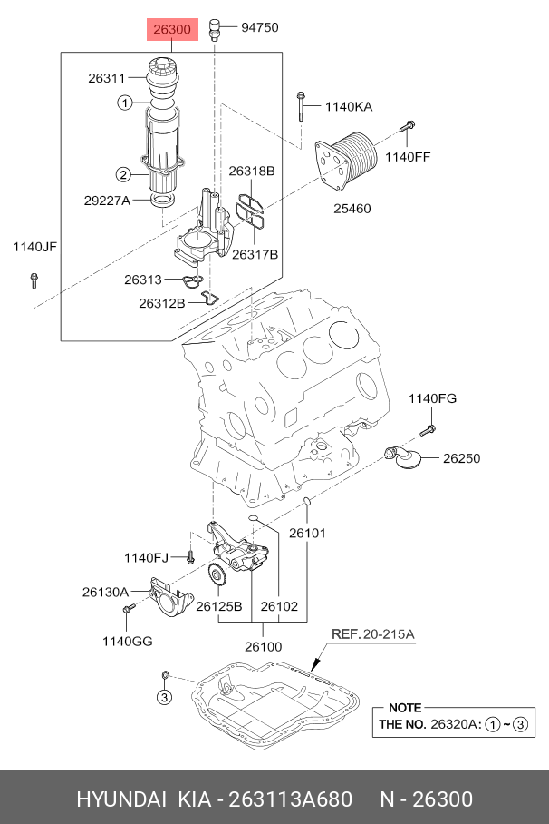 Масляный фильтр двигателя - Hyundai/Kia 263113A680