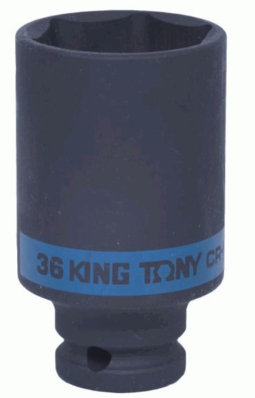 Головка торцевая ударная глубокая шестигранная 1/2, 36 мм - King Tony 443536M