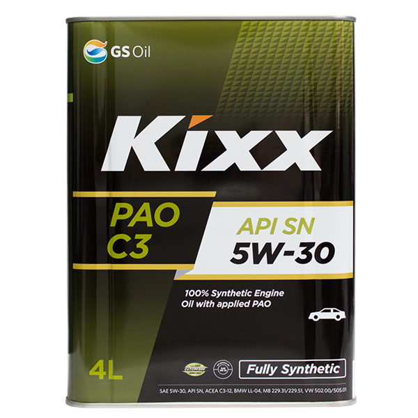 Kixx PAO C3 5w30 4L масло моторное API sn/cf, acea a3/b4/c3 100% Synthetic, Ж/Б (Замена l208244te1 - KIXX L209144TE1