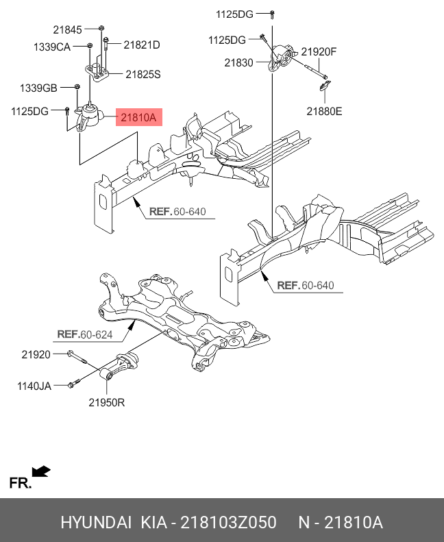 Опора двигателя - Hyundai/Kia 218103Z050