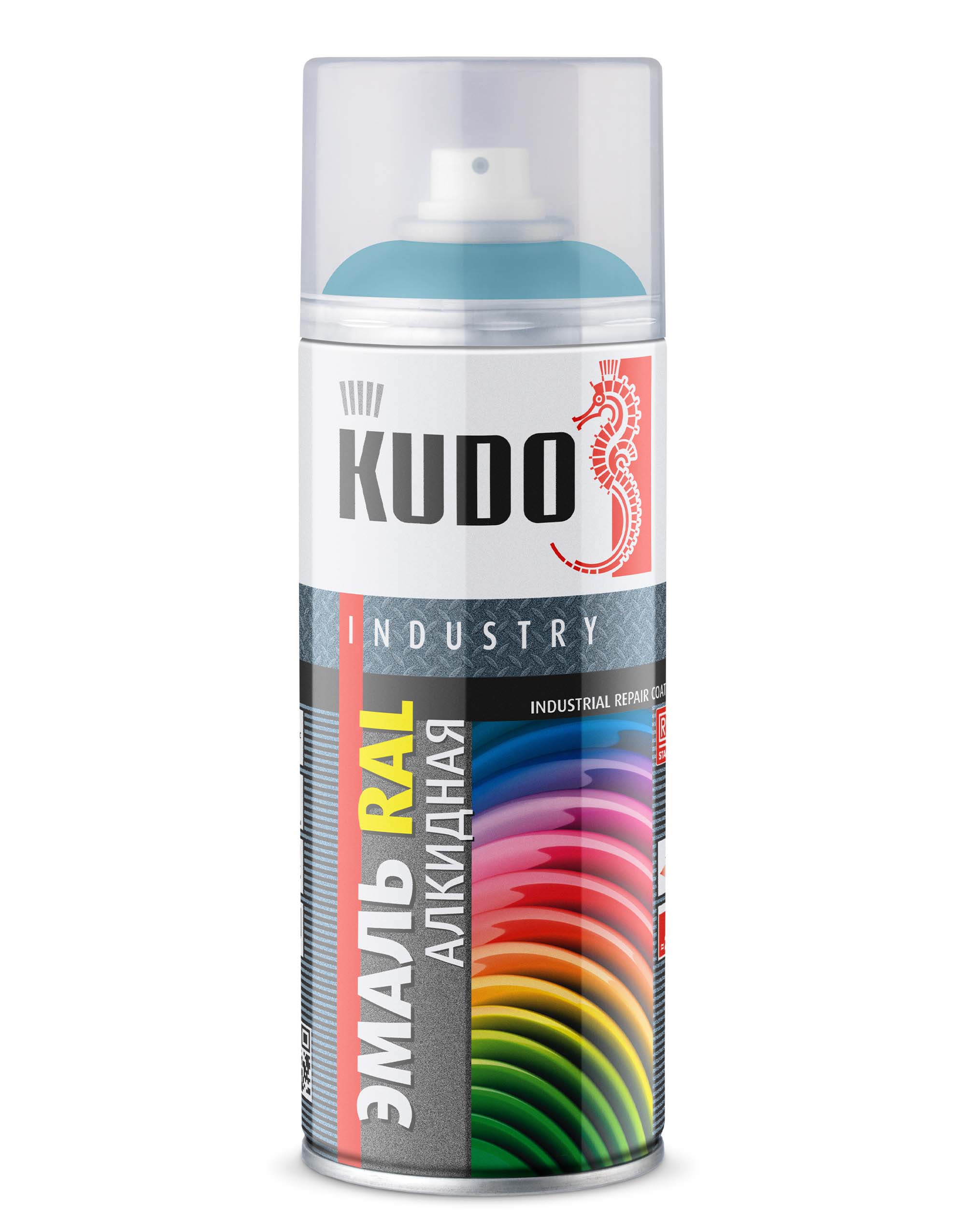 Эмаль универсальная алкидная RAL Небесно-голубая RAL 5015 520 мл - KUDO KU-05015