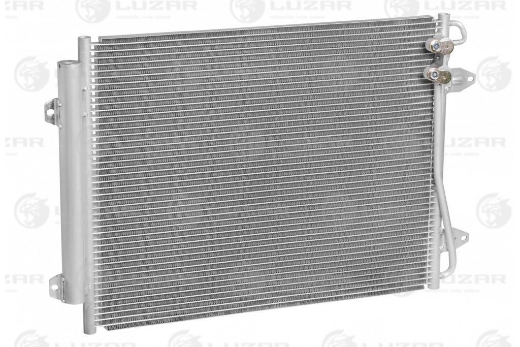 Радиатор кондиц. с ресивером для а/м VW Passat B6 (05-) (фланцы с др. ст. от ресивера) - Luzar LRAC 181D