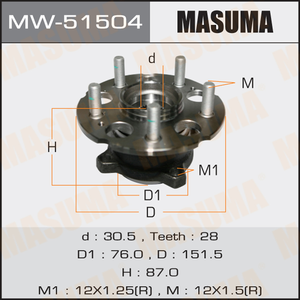 Ступичный узел | зад лев | - Masuma MW51504