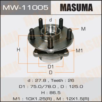 Ступичный узел Masuma mw-11005 /front/ prius/ nhw20 | перед лев | - Masuma MW11005