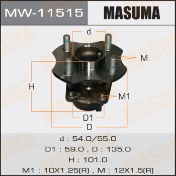 Ступичный узел Masuma mw-11515 /rear/ yaris,ist/ ncp30.ncp60 | зад лев | - Masuma MW11515