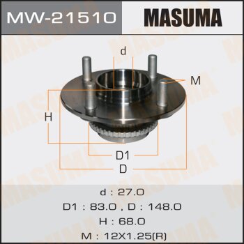 Ступичный узел Masuma mw-21510 sunny.bluebird sylphy.b15.g10 | зад лев | - Masuma MW21510