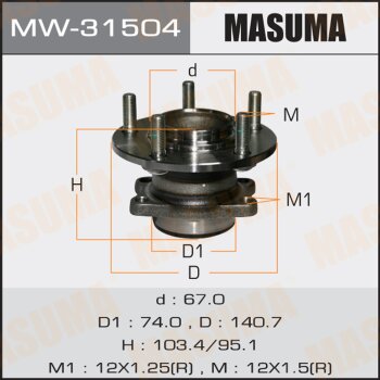 Ступичный узел Masuma mw-31504 outlander, lancer/ cw5w, cy9a | зад лев | - Masuma MW31504