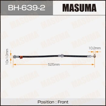Шланг тормозной Masuma bh-639-2 /front/ murano Z51 LH | перед | - Masuma BH6392