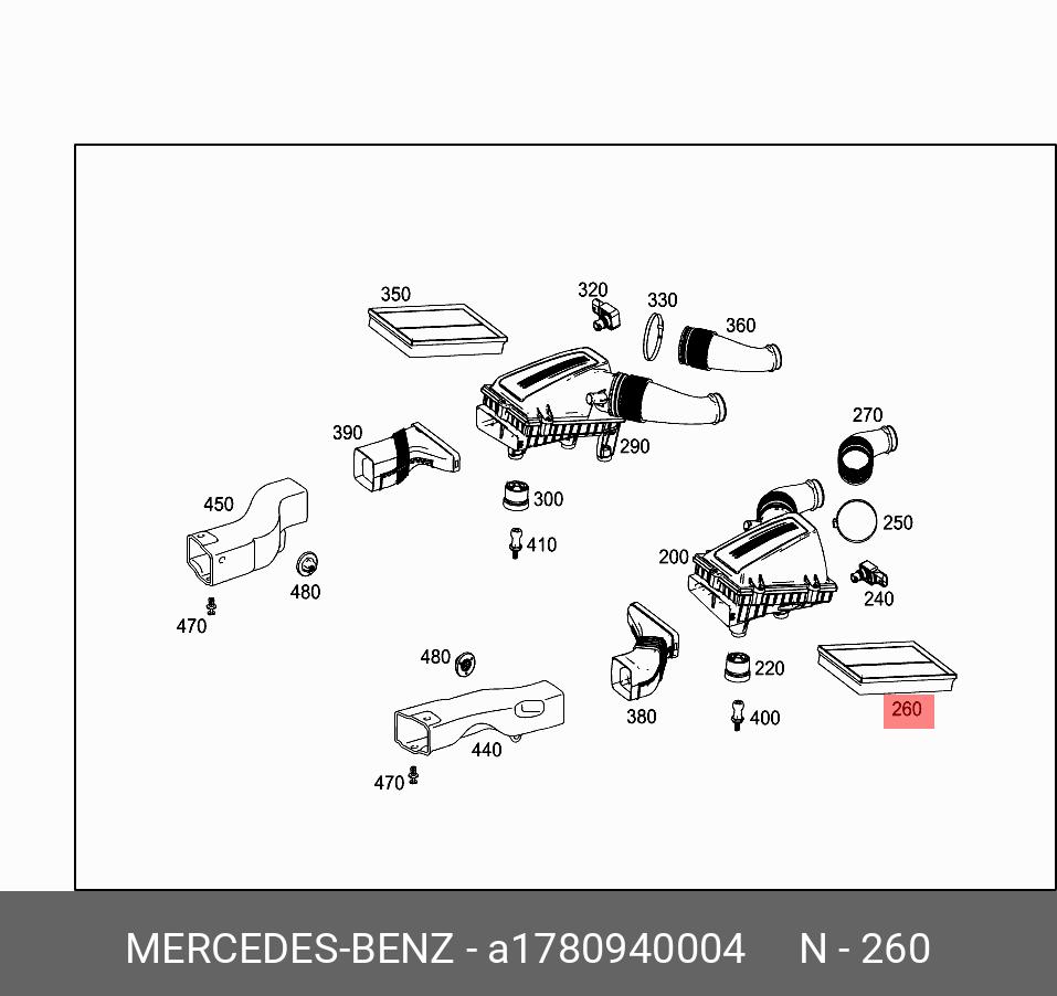 Фильтр воздушный - Mercedes 1780940004