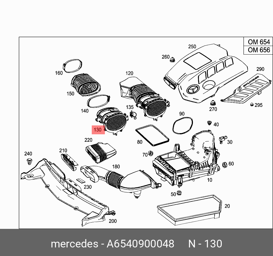 Расходомер воздуха - Mercedes A6540900048