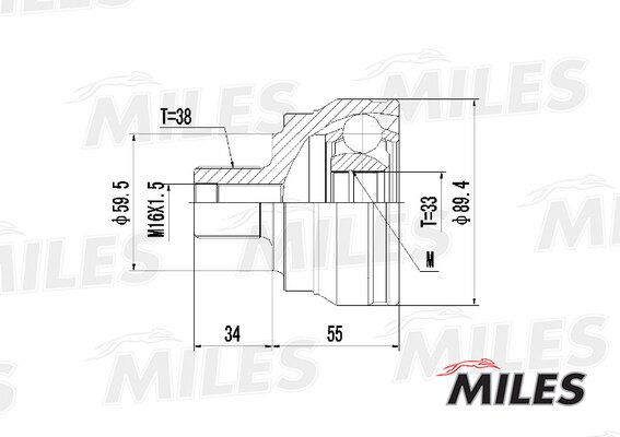 Шрус audi A4 1.9d-3.0 00-04 нар. - Miles GA20031