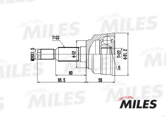 Шрус chevrolet lacetti 1.4-1.8 05- нар. - Miles GA20048