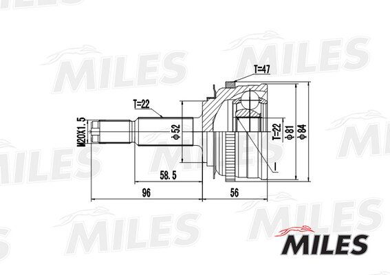 Шрус chevrolet lacetti/daewoo lanos 1.4-1.5 97- нар.(ABS) - Miles GA20049