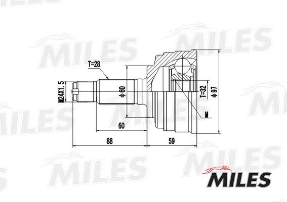 Шрус honda accord 1.8/2.0 86-96 нар. - Miles GA20126