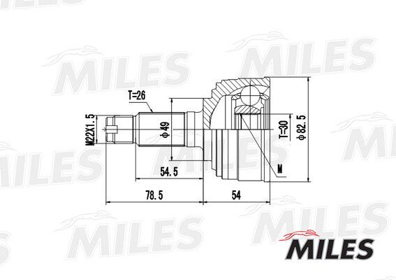 Шрус honda accord/civic 1.3-1.6 нар. - Miles GA20128