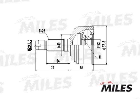 Шрус honda accord/civic 1.6/2.0 85-95 нар. - Miles GA20129