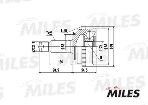Шрус honda civic 1.4/1.5 95-01 нар.(ABS) - Miles GA20140