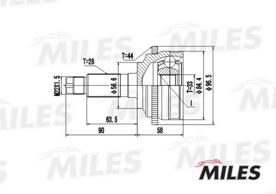 Шрус mazda 6 02- нар.(ABS) - Miles GA20221