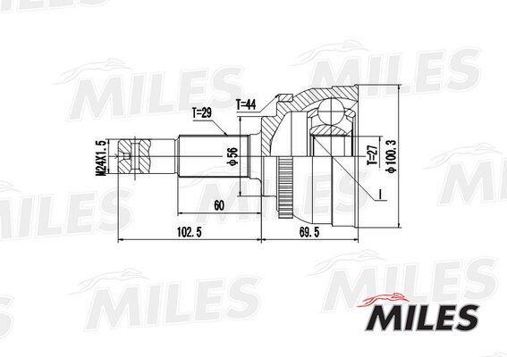 Шрус nissan maxima QX 2.0-3.0 00- нар.(ABS) - Miles GA20298