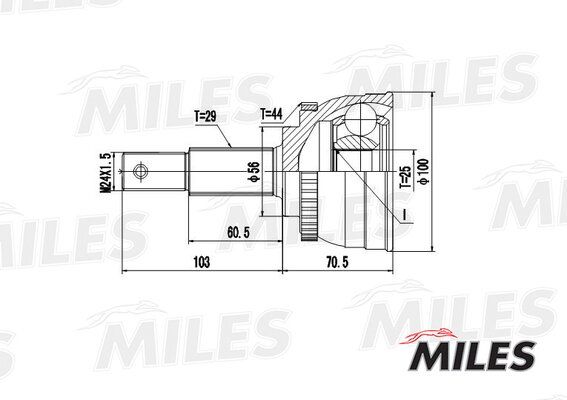 Шрус nissan x-trail 2.0 00- нар. ABS - Miles GA20340