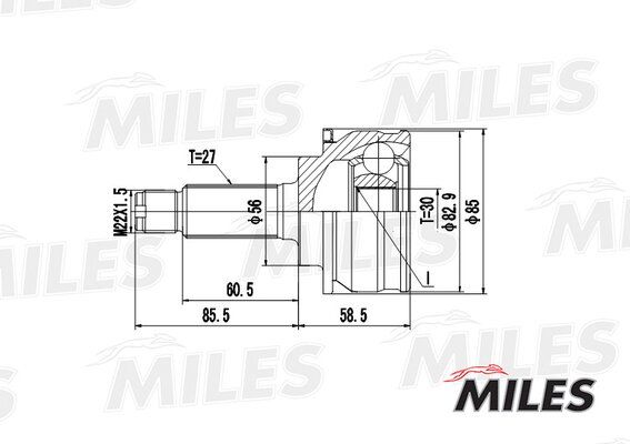 Шрус subaru forester 2.0 97-02 нар. - Miles GA20416