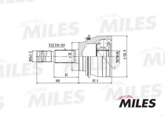 Шрус toyota 4 runner/land cruiser 2.7/3.0 нар. - Miles GA20449